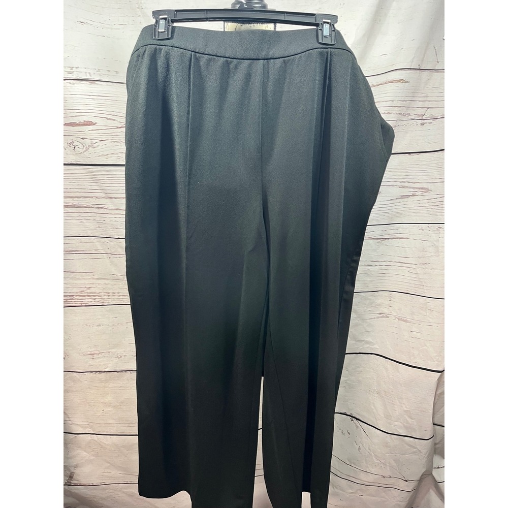 Isaac Mizrahi Live Black Wide Leg Palazzo Pants Plus Size 1X Elastic Waist
